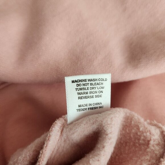 Teddy Fresh Sweatshirt Unisex M Need A Hug Color Block Mock Neck Black Pink - Picture 14 of 16